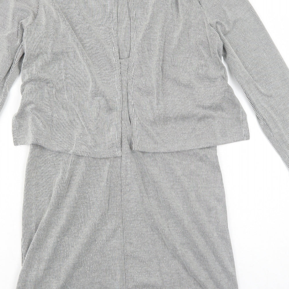 Topshop Womens Black Striped Acrylic A-Line Size 6 Round Neck Pullover