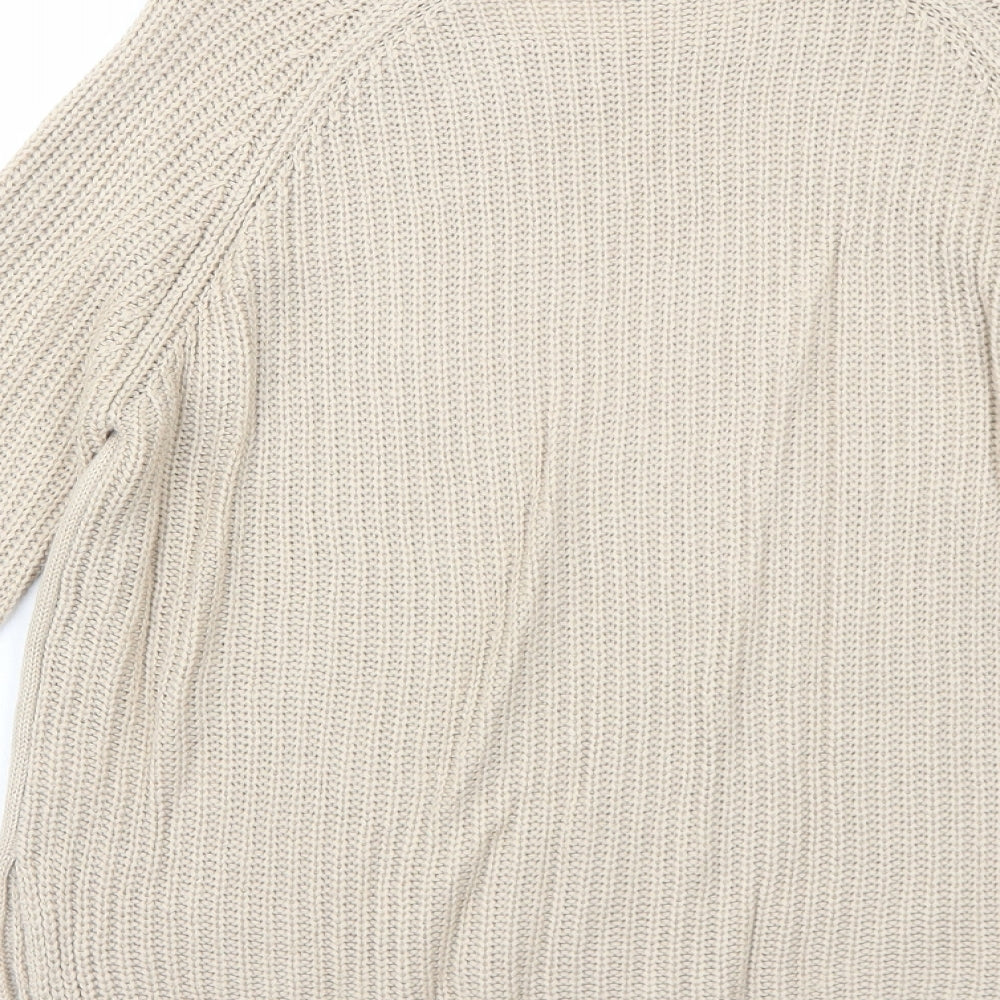 ASOS Womens Beige Round Neck Acrylic Pullover Jumper Size 8