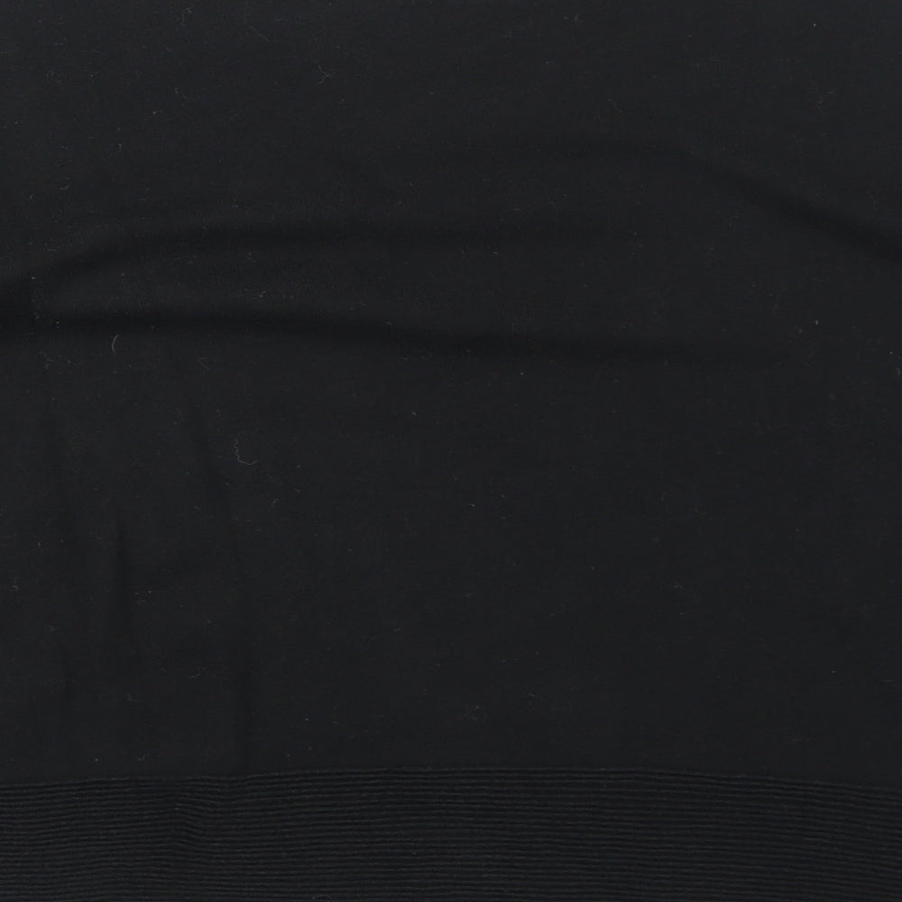 Ann Taylor Womens Black Cotton Basic Blouse Size M Boat Neck