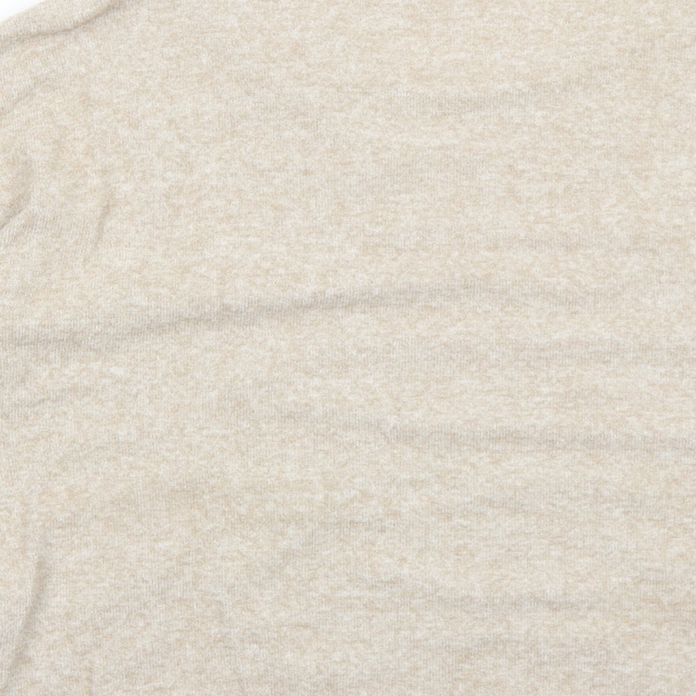 Zara Womens Beige Round Neck Viscose Pullover Jumper Size S Pullover - Pearl