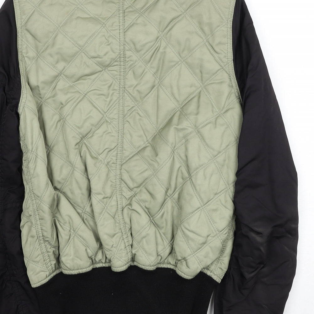 Topshop Womens Green Bomber Jacket Jacket Size 6 Zip