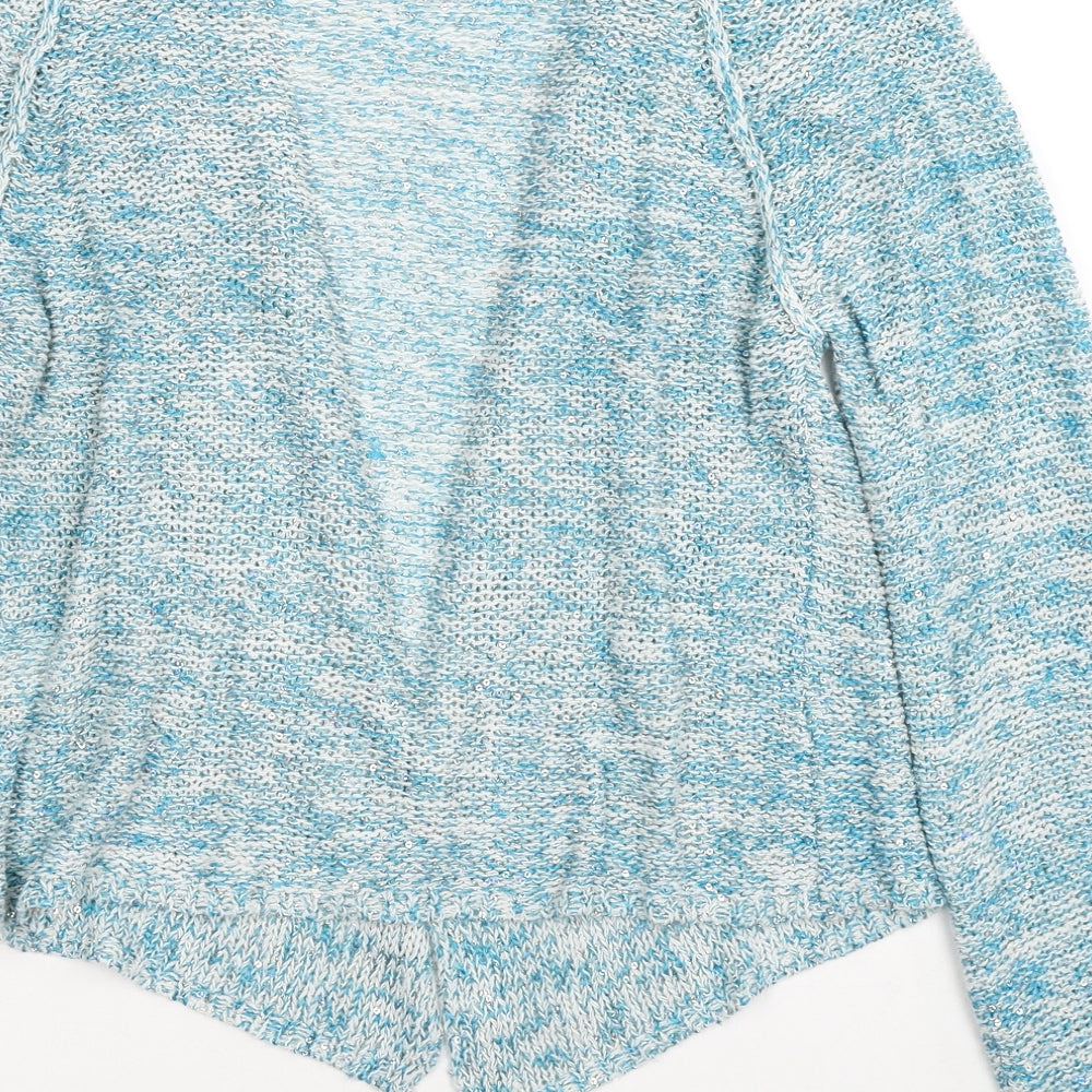 Klass Womens Blue V-Neck Acrylic Cardigan Jumper Size M