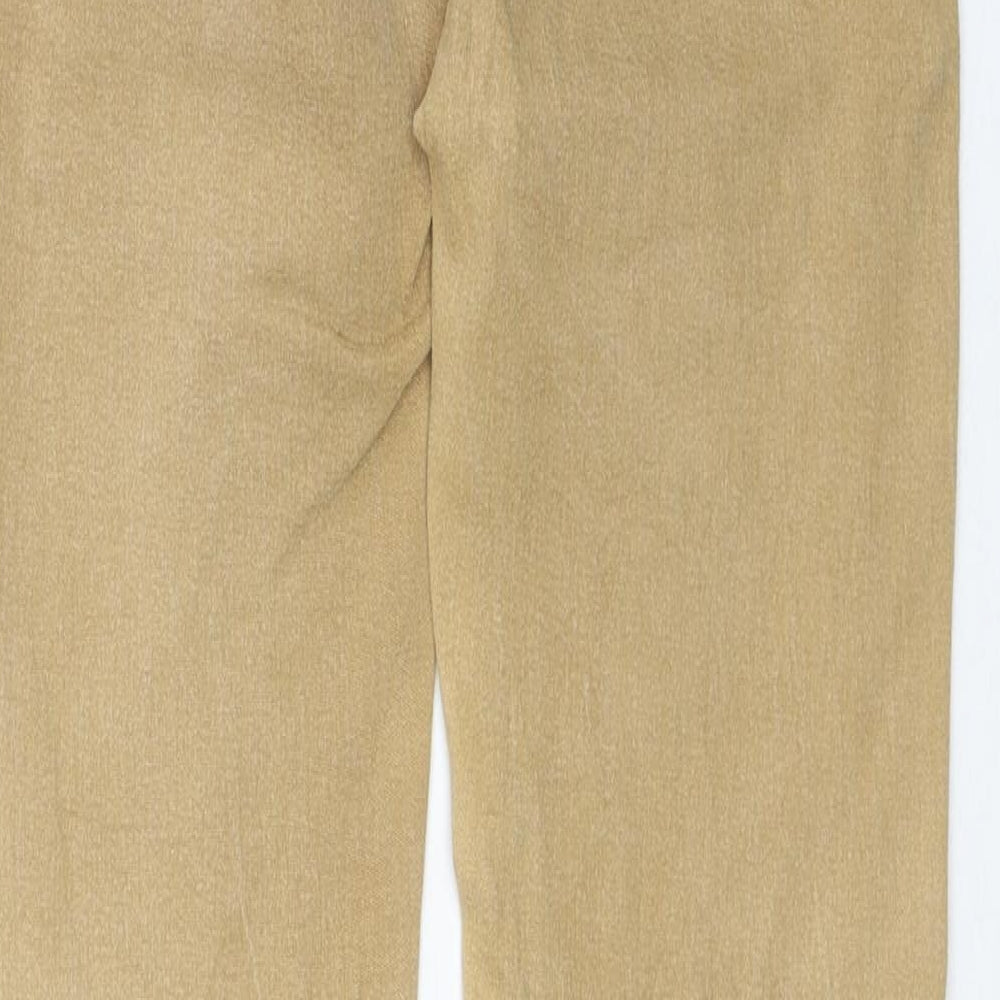 X-Max Womens Beige Cotton Straight Jeans Size S Regular Zip