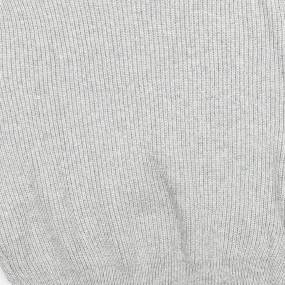 H&M Womens Grey Round Neck Acrylic Pullover Jumper Size L