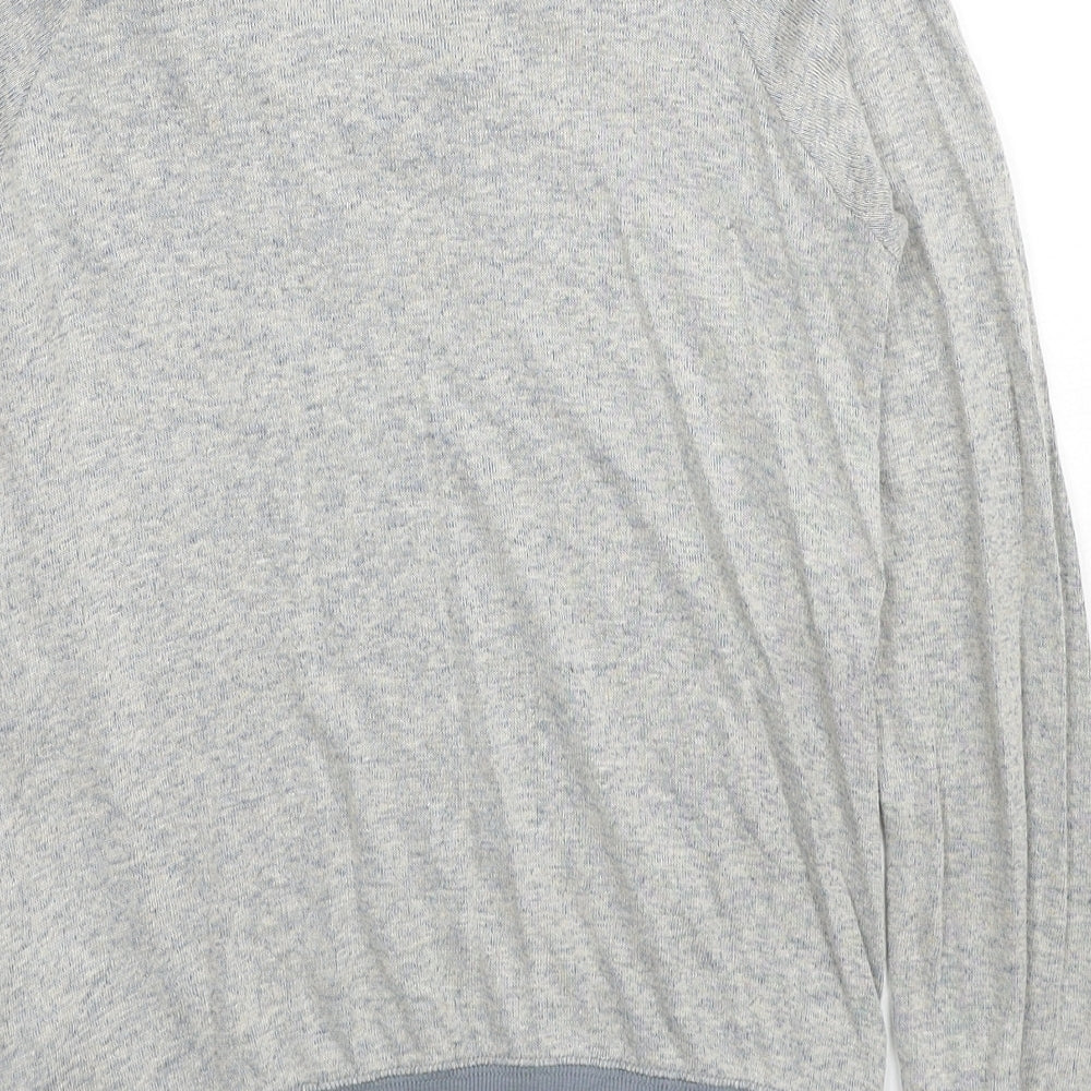 Marks & Spencer Womens Grey Scoop Neck Viscose Pullover Jumper Size 10