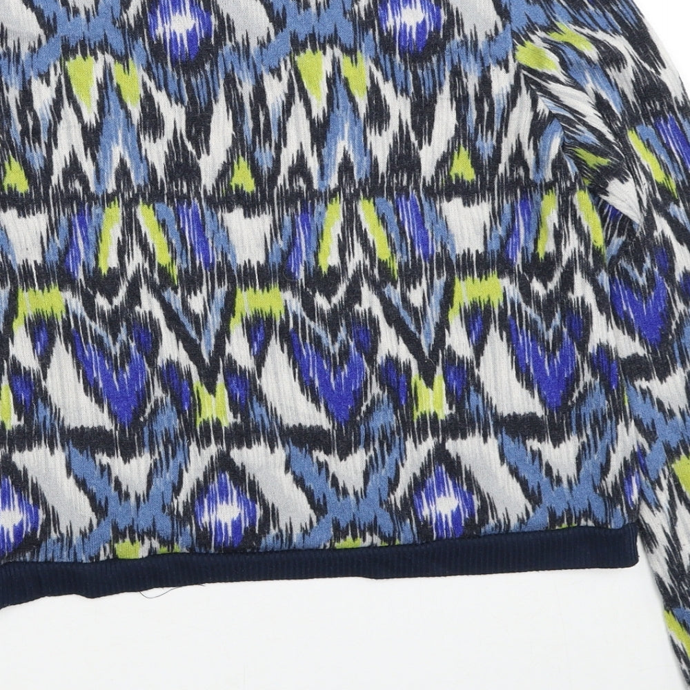 Sparkle & Fade Womens Multicoloured Scoop Neck Geometric Polyester Pullover Jumper Size M
