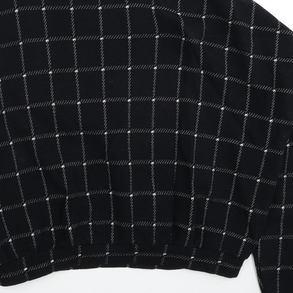 Divided by H&M Womens Black Check Cotton Pullover Sweatshirt Size S Pullover