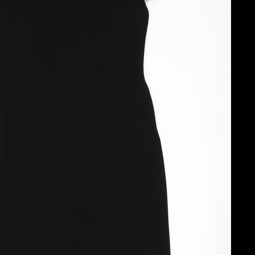 Reflections Womens Black Geometric Viscose A-Line Size 14 Round Neck Pullover