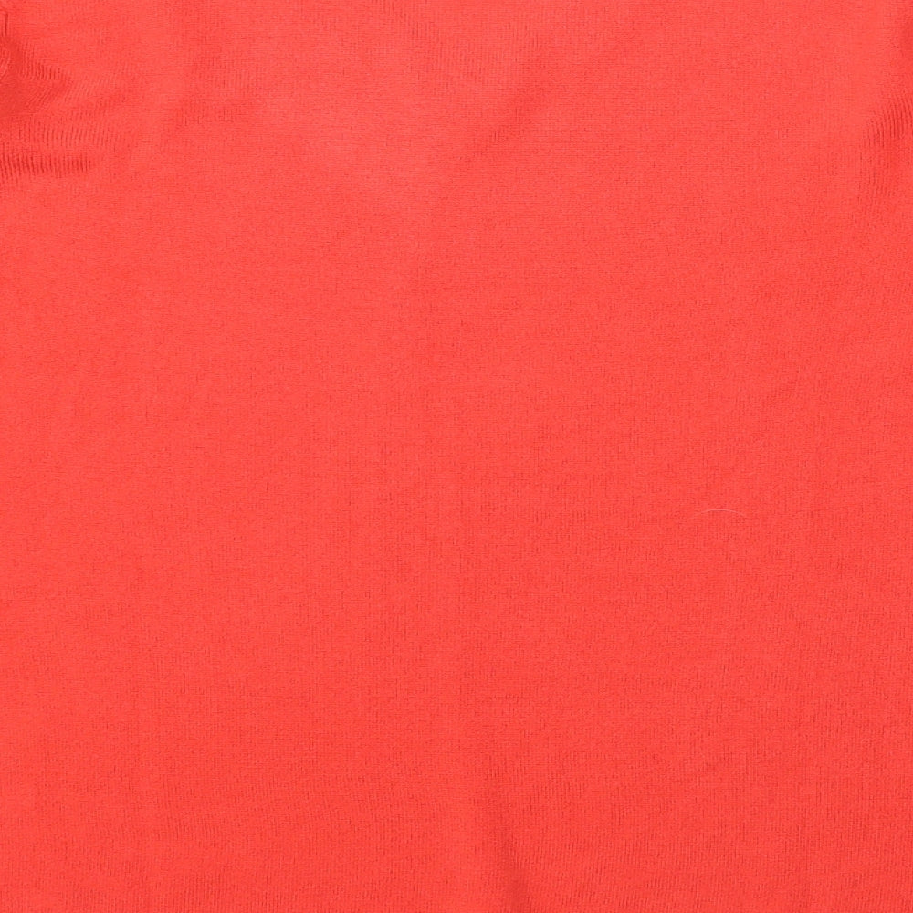 Bonmarché Womens Red V-Neck Acrylic Pullover Jumper Size 12