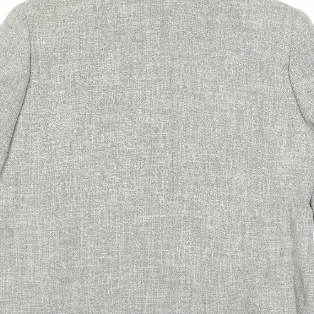 Bianca Womens Grey Jacket Size 12 Button