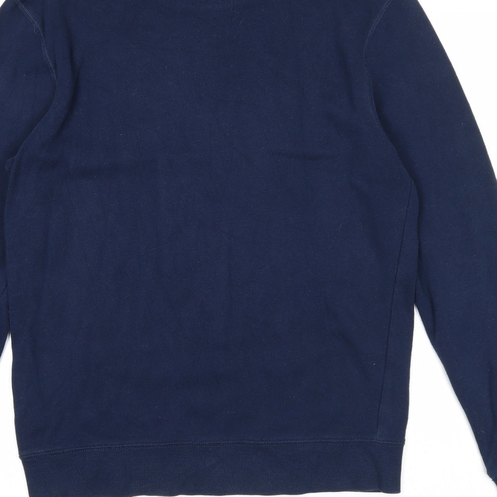 Divided Mens Blue Cotton Pullover Sweatshirt Size S