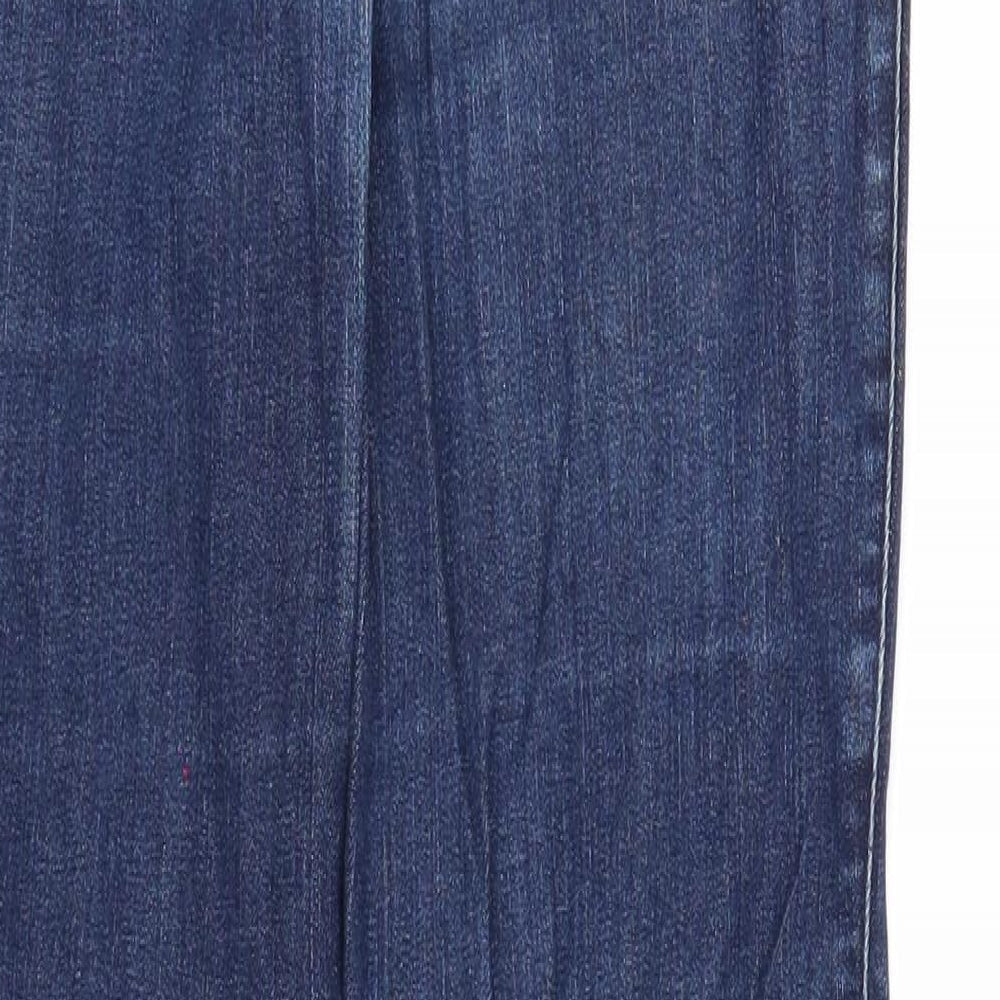 H&M Womens Blue Cotton Skinny Jeans Size 8 Regular Zip