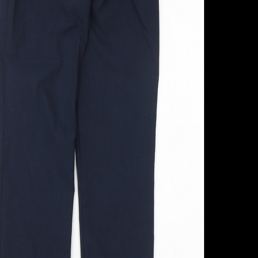 Marks & Spencer Boys Blue Viscose Dress Pants Trousers Size 8-9 Years Regular Zip