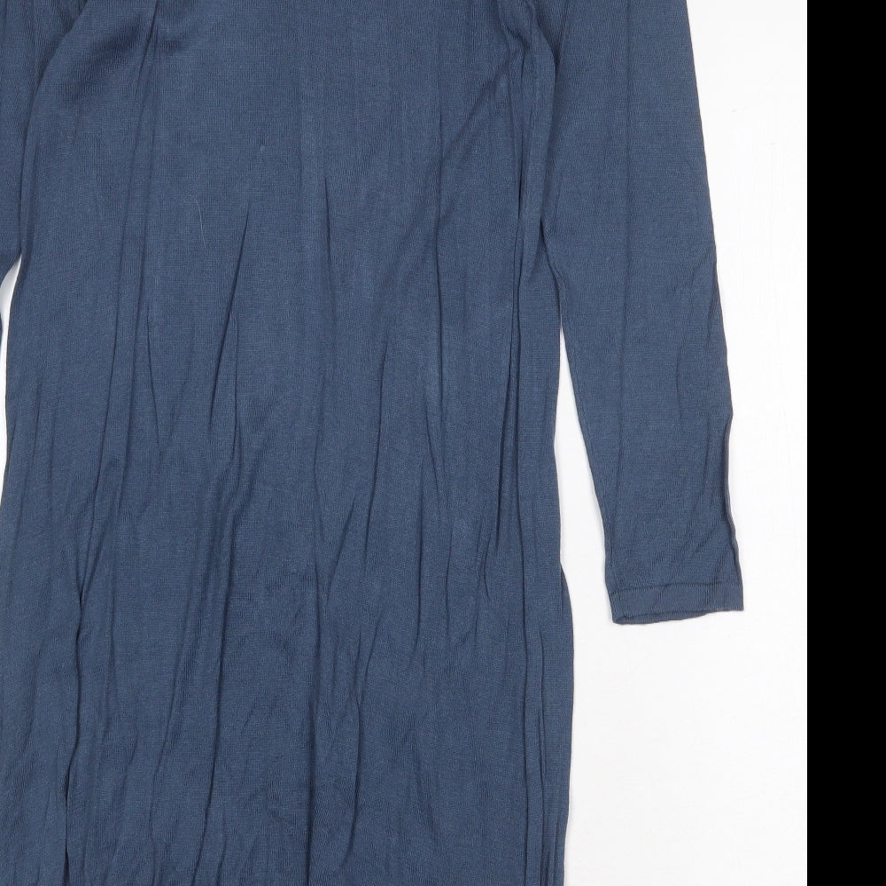 Adini Womens Blue Bamboo A-Line Size XS Scoop Neck Pullover