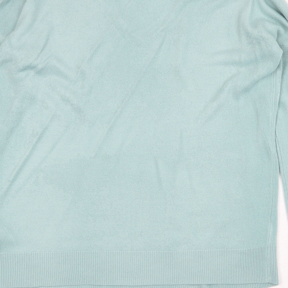 NEXT Womens Green V-Neck Acrylic Pullover Jumper Size 12