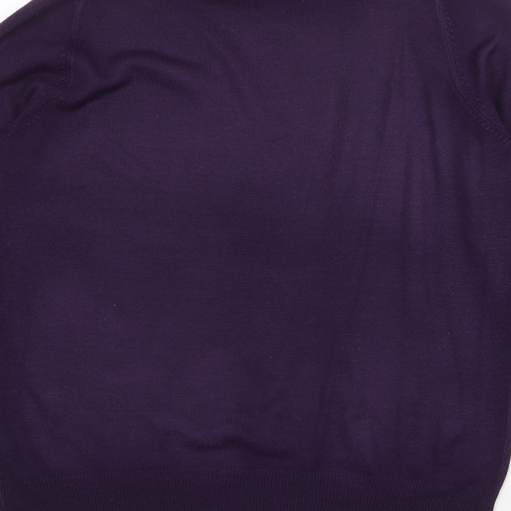 Garfield & Marks Womens Purple Mock Neck Acrylic Pullover Jumper Size 10