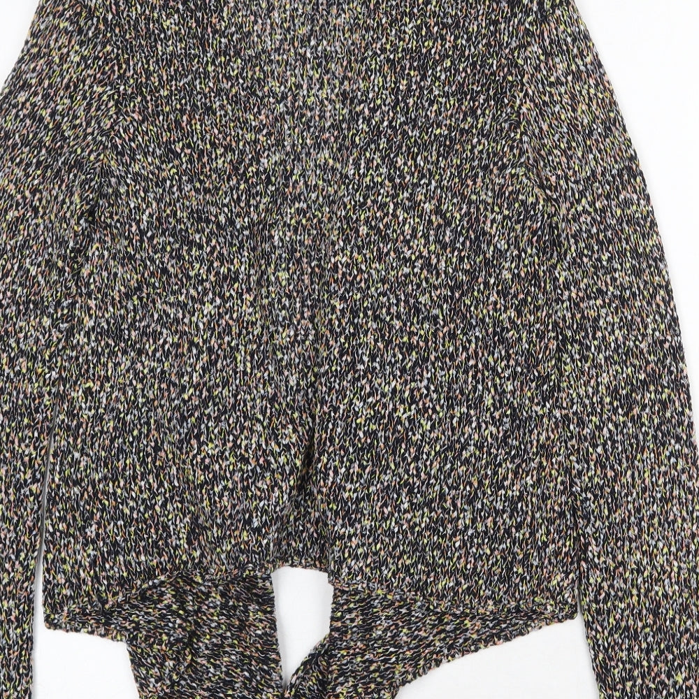 Zara Womens Multicoloured V-Neck Cotton Cardigan Jumper Size S