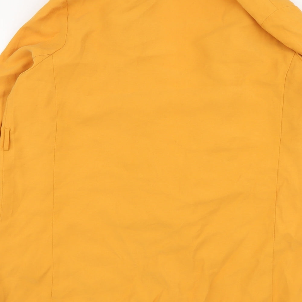 Primark Womens Yellow Jacket Blazer Size 10 Hook & Eye