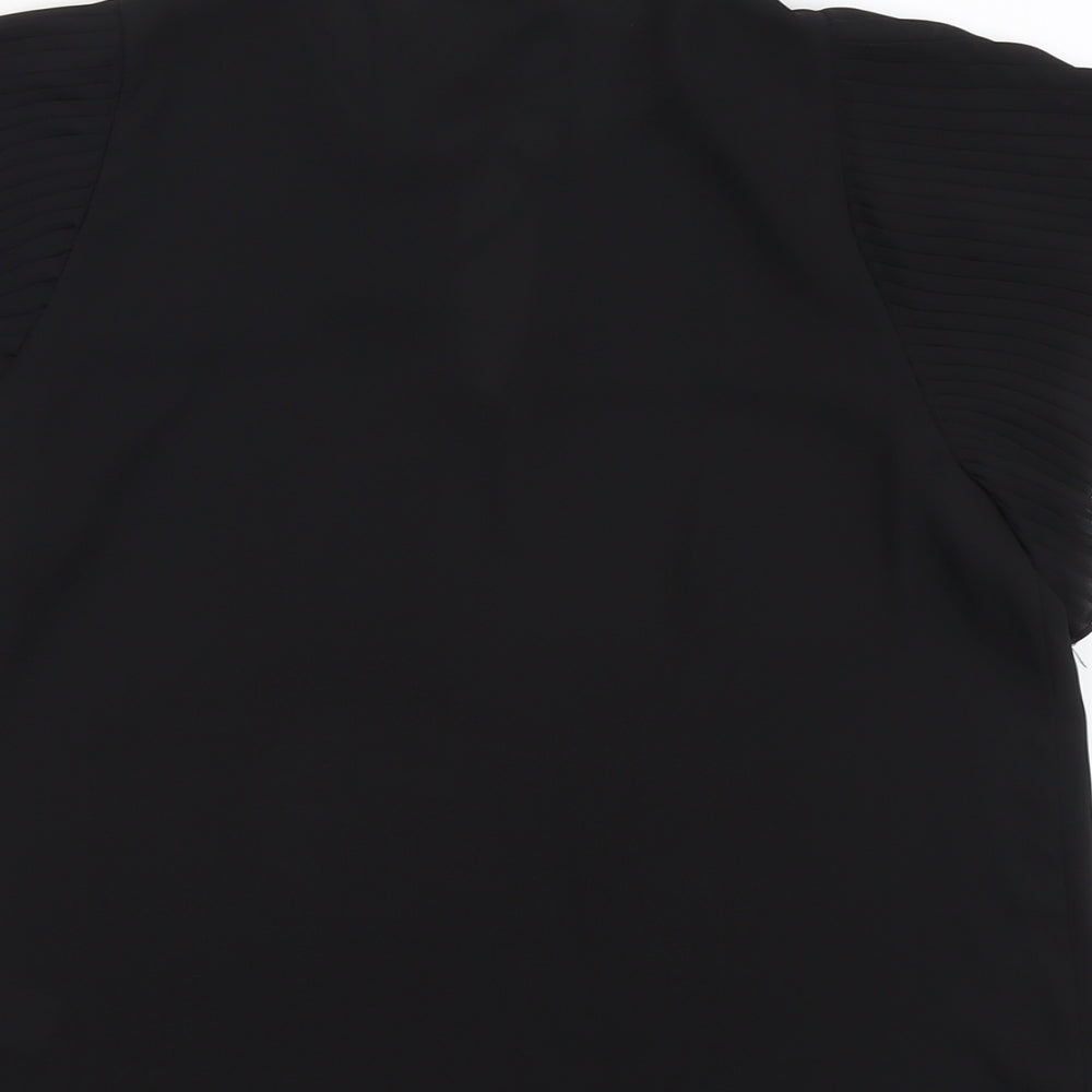 Atmosphere Womens Black Polyester Basic Blouse Size 12 V-Neck