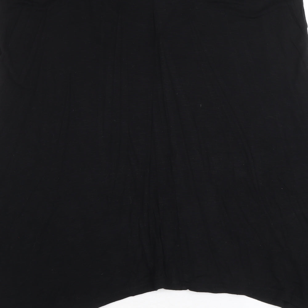 New Look Womens Black Viscose Basic Tank Size 10 Round Neck