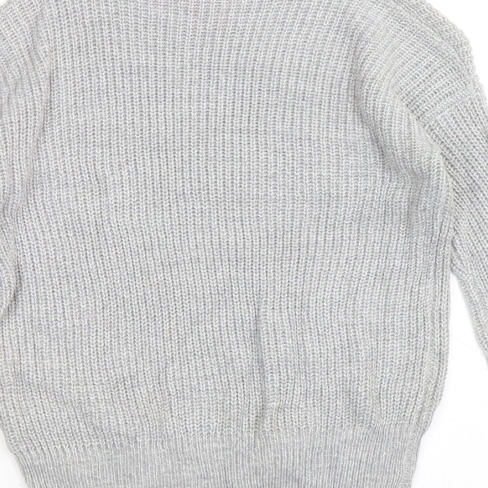 Atmosphere Womens Grey Round Neck Acrylic Pullover Jumper Size 8