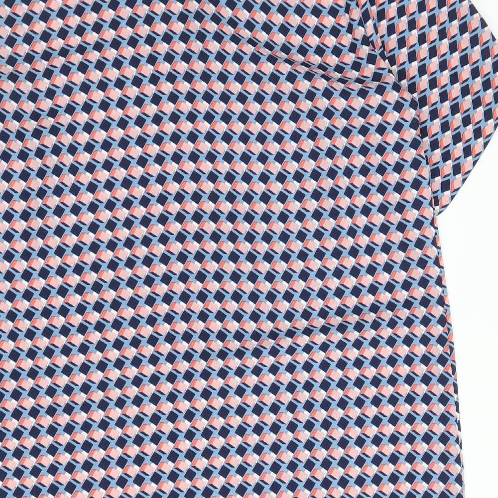 Papaya Womens Multicoloured Geometric Polyester Shift Size 14 Collared Button