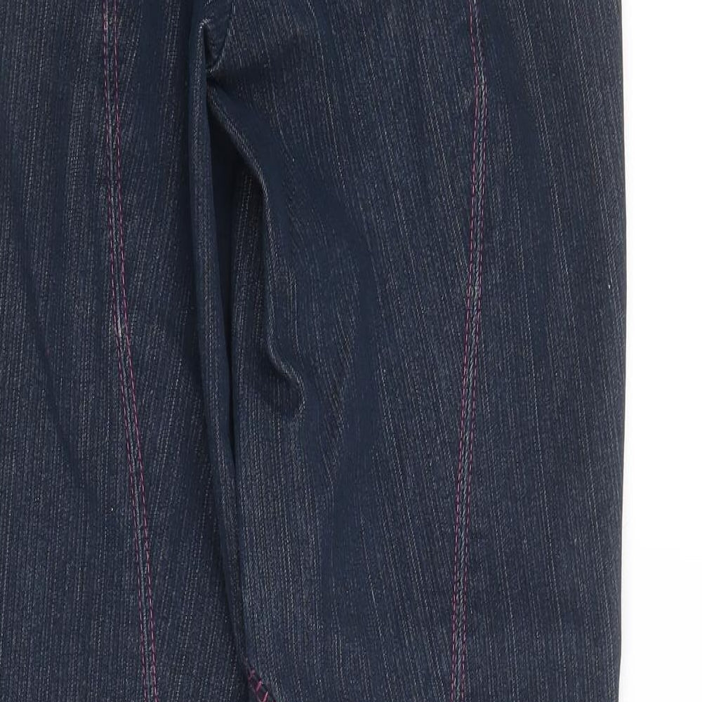 Preworn Womens Blue Cotton Straight Jeans Size 26 in Regular Zip