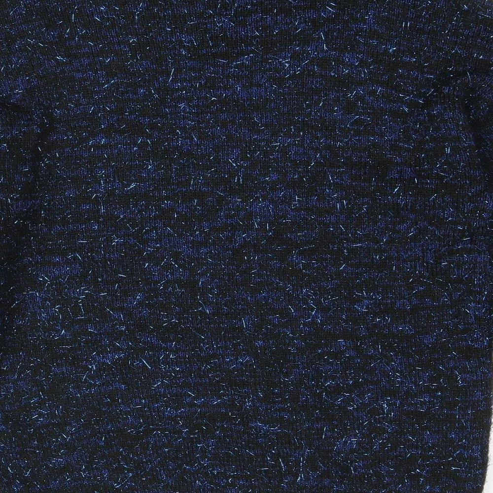 Capsule Womens Blue Mock Neck Acrylic Pullover Jumper Size 8 - Size 8-10