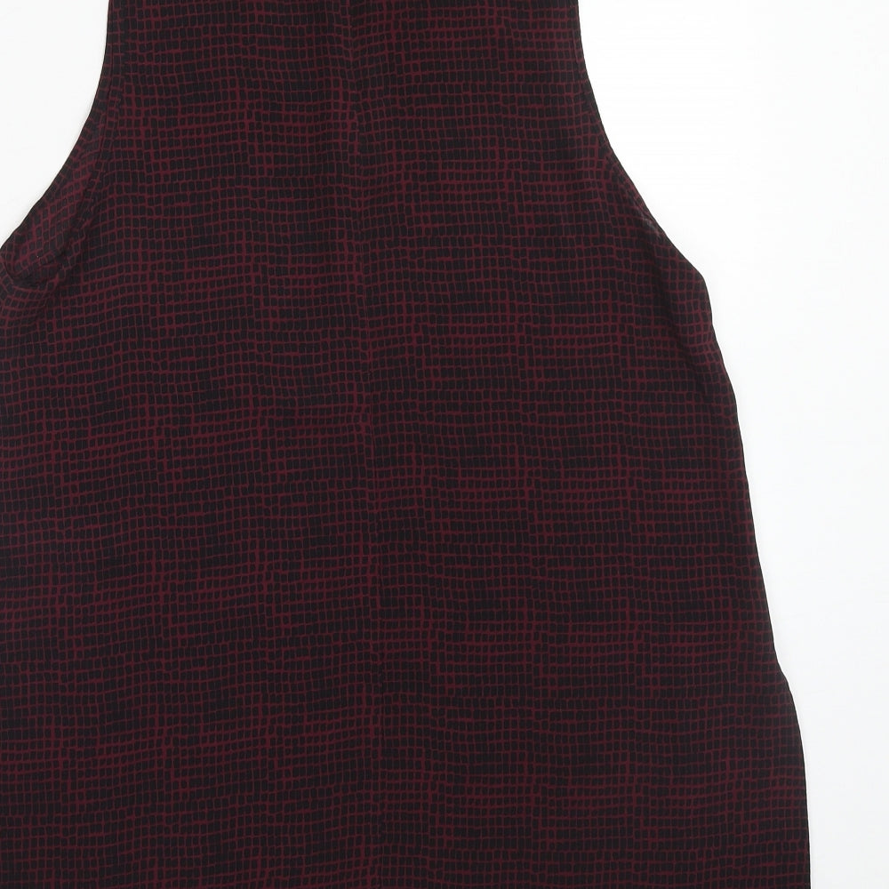 Topshop Womens Purple Geometric Polyester Tunic Tank Size 10 Round Neck
