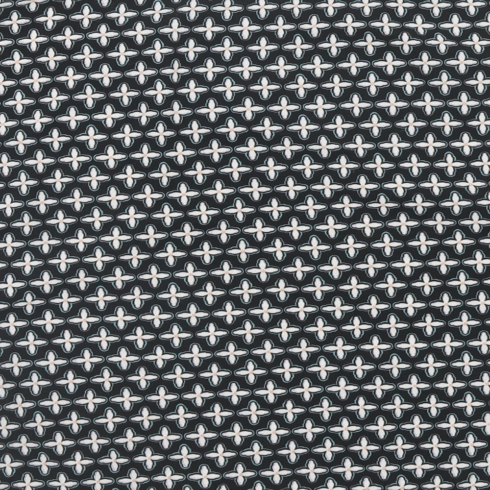 Marks & Spencer Womens Black Geometric Polyester Basic Blouse Size 10 V-Neck