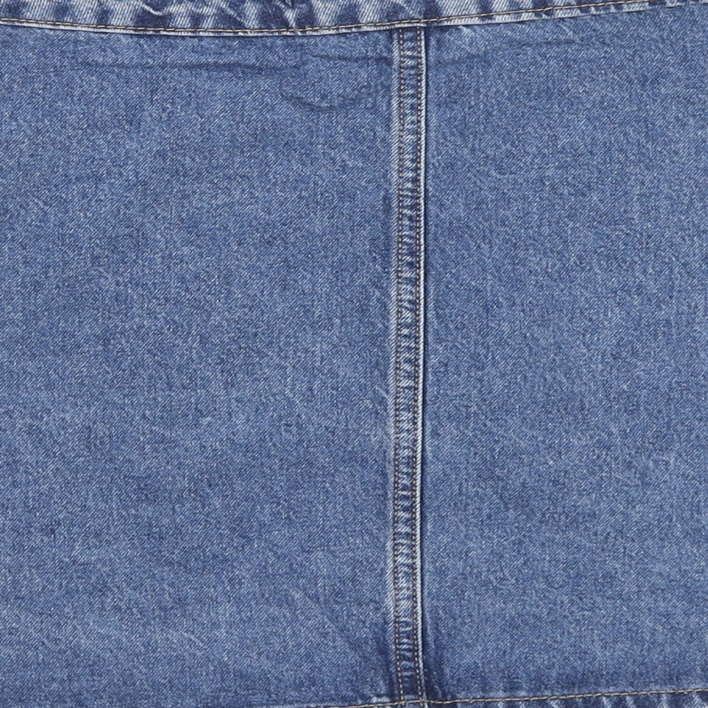 Denim & Co. Womens Blue Cotton A-Line Skirt Size 8 Zip