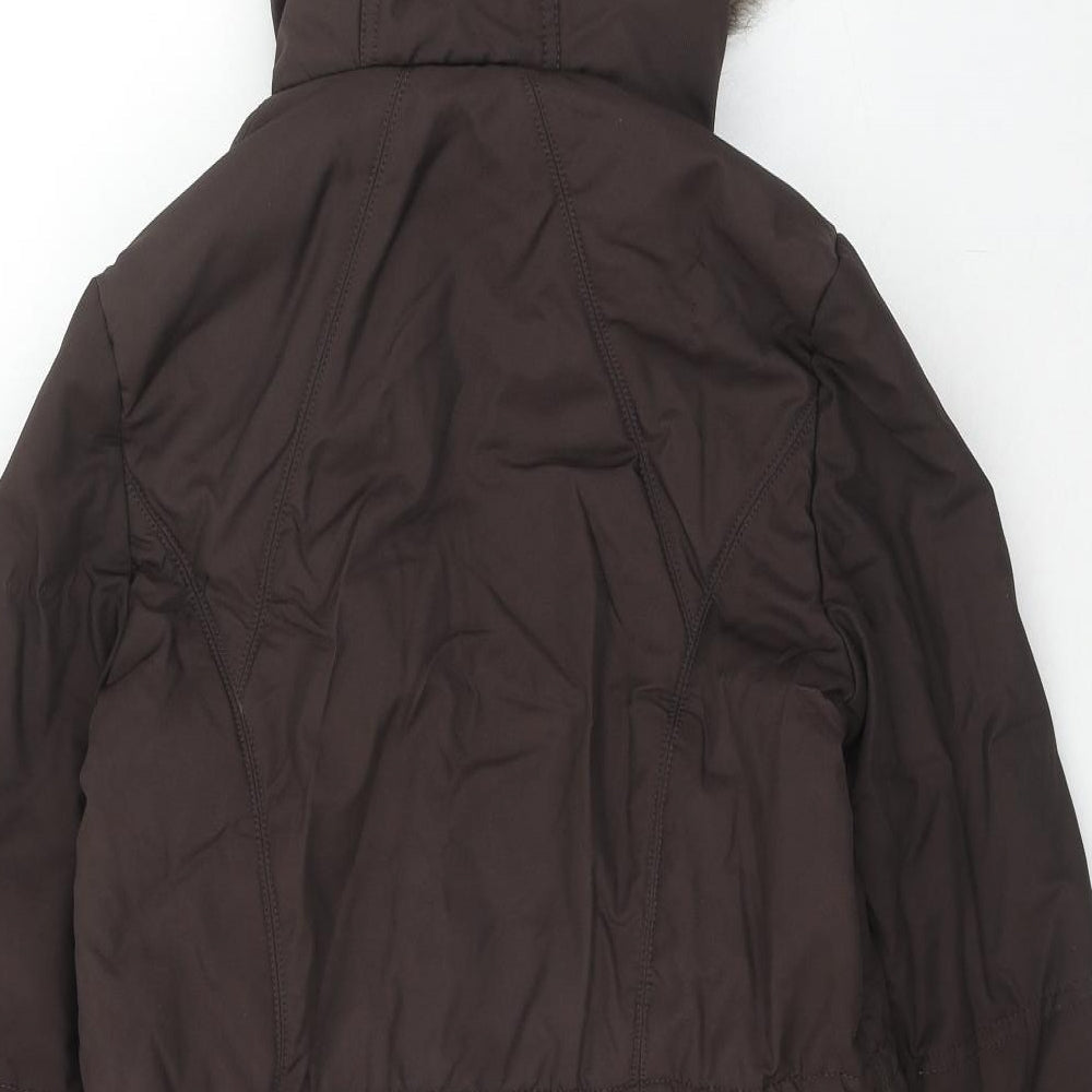 NEXT Womens Brown Parka Coat Size 8 Zip