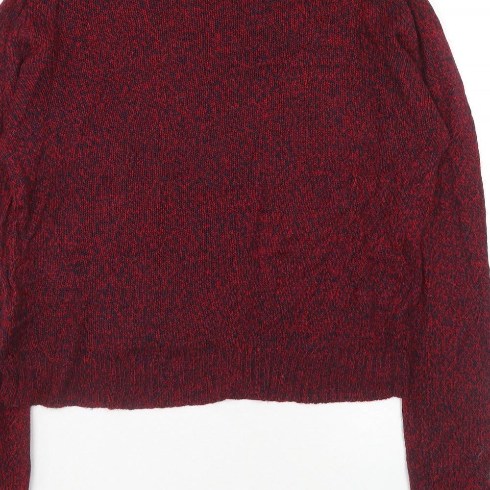 H&M Womens Red Round Neck Acrylic Pullover Jumper Size M