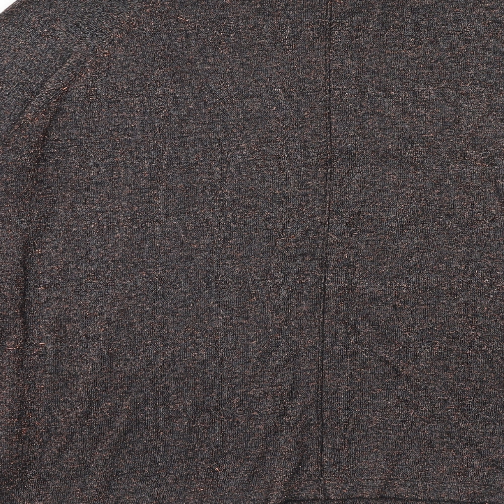Topshop Womens Brown Mock Neck Viscose Pullover Jumper Size 12