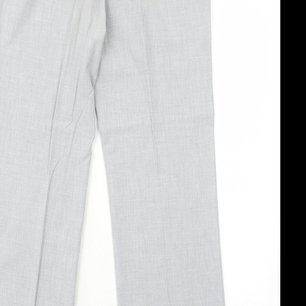 Essentials Womens Grey Polyester Trousers Size 12 Regular Zip