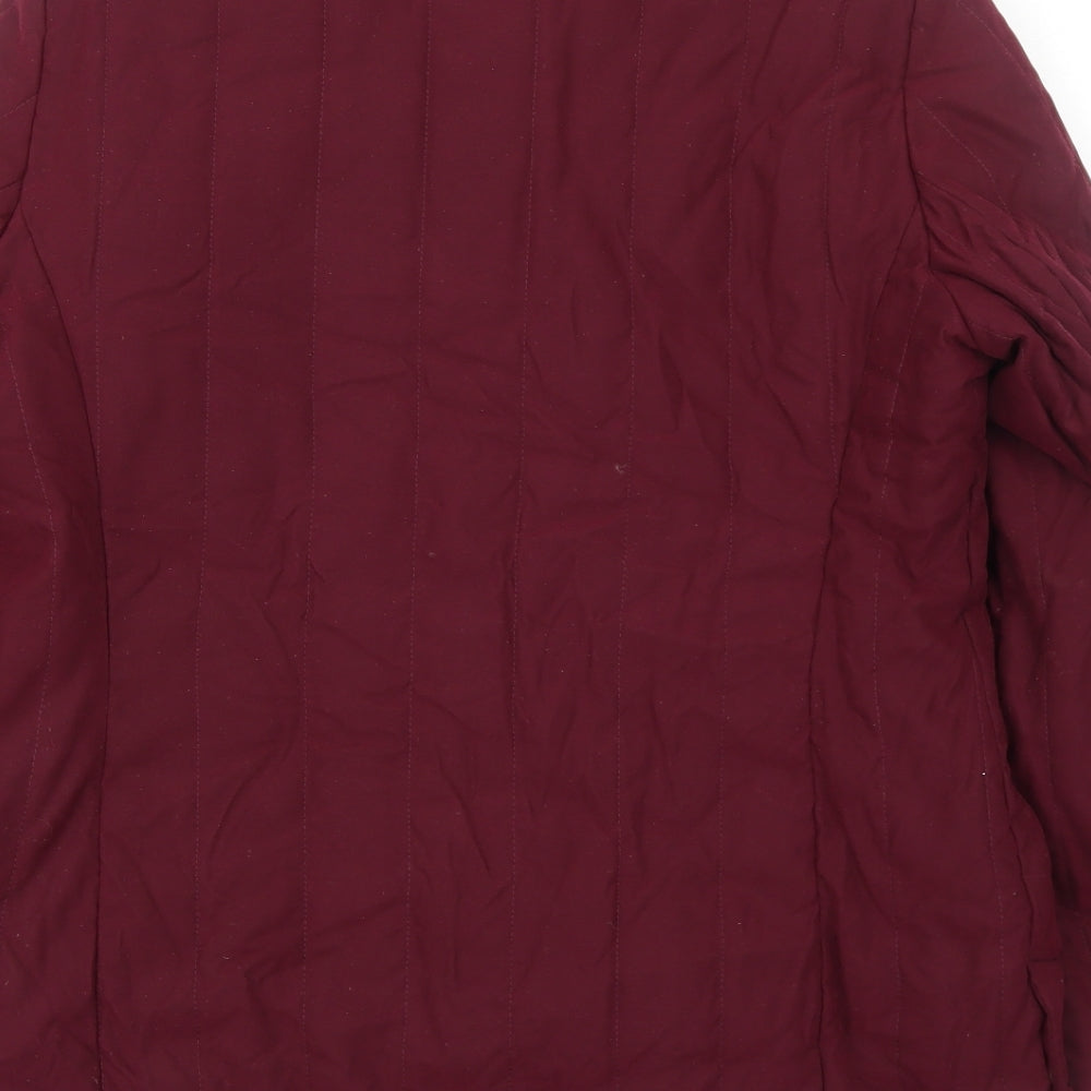 Marks & Spencer Womens Red Jacket Coat Size 14 Snap
