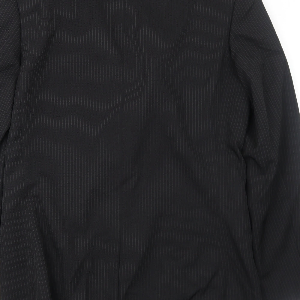 Taylor & Wright Mens Black Striped Polyester Jacket Suit Jacket Size 40 Regular