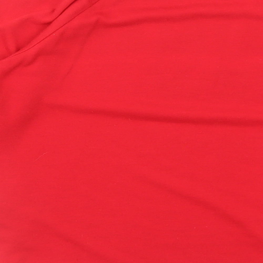Matalan Boys Red Polyester Basic T-Shirt Size 8-9 Years Round Neck Pullover - Christmas Crew