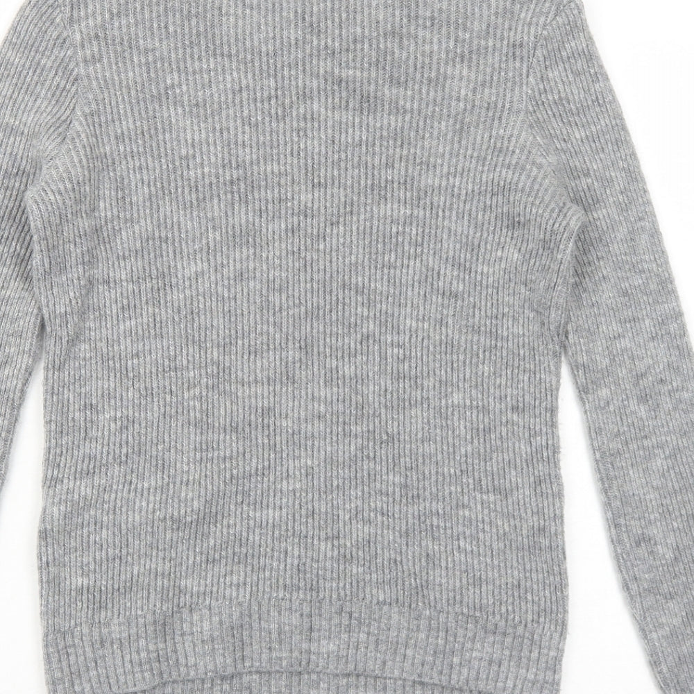 Primark Womens Grey Round Neck Acrylic Pullover Jumper Size S