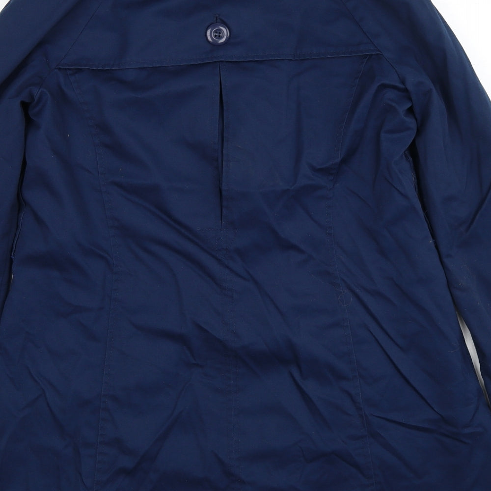 H&M Womens Blue Pea Coat Coat Size 10 Button