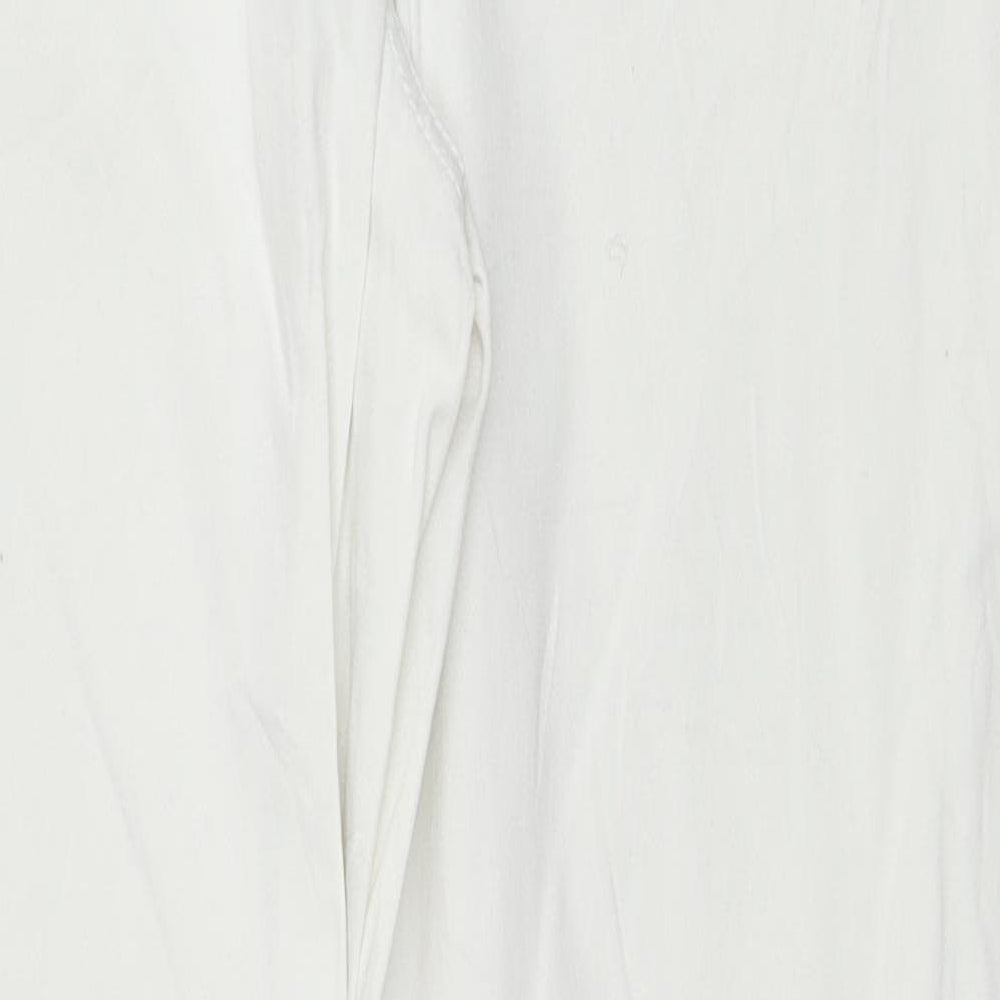 Charles Vogele Womens White Cotton Straight Jeans Size 31 in Regular Zip