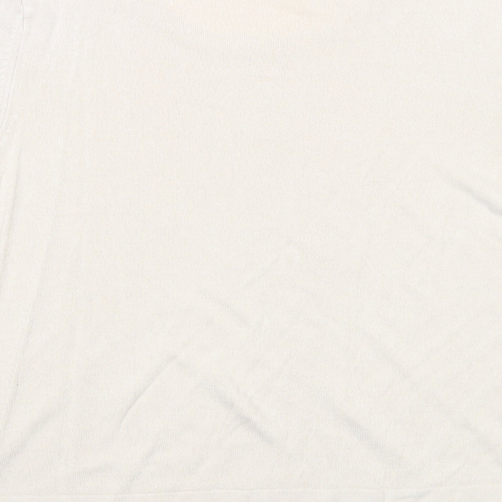 Marks & Spencer Womens Beige Round Neck Acrylic Pullover Jumper Size 20