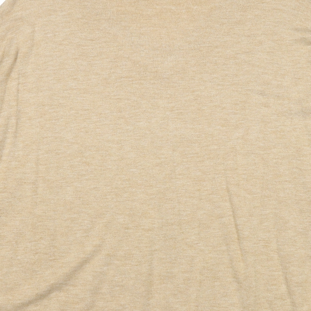 ASOS Womens Beige V-Neck Polyester Pullover Jumper Size 8