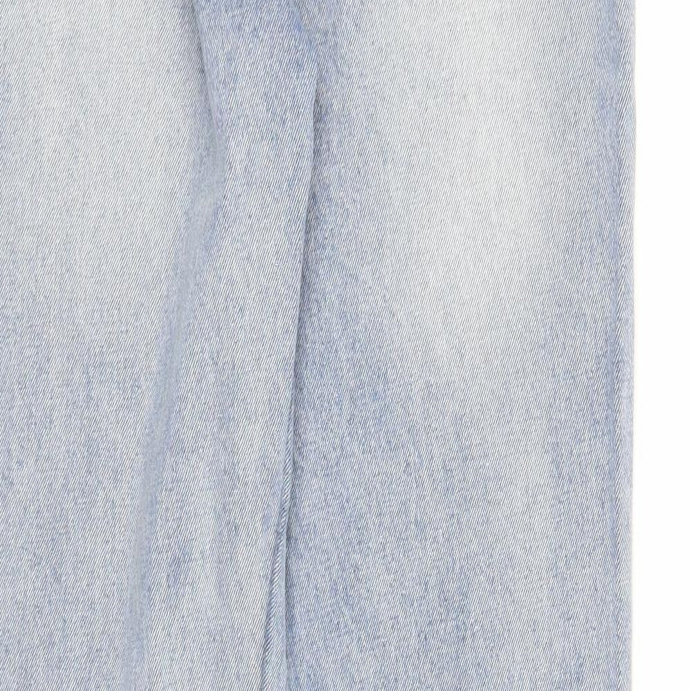 Warehouse Womens Blue Cotton Straight Jeans Size XL Regular Zip