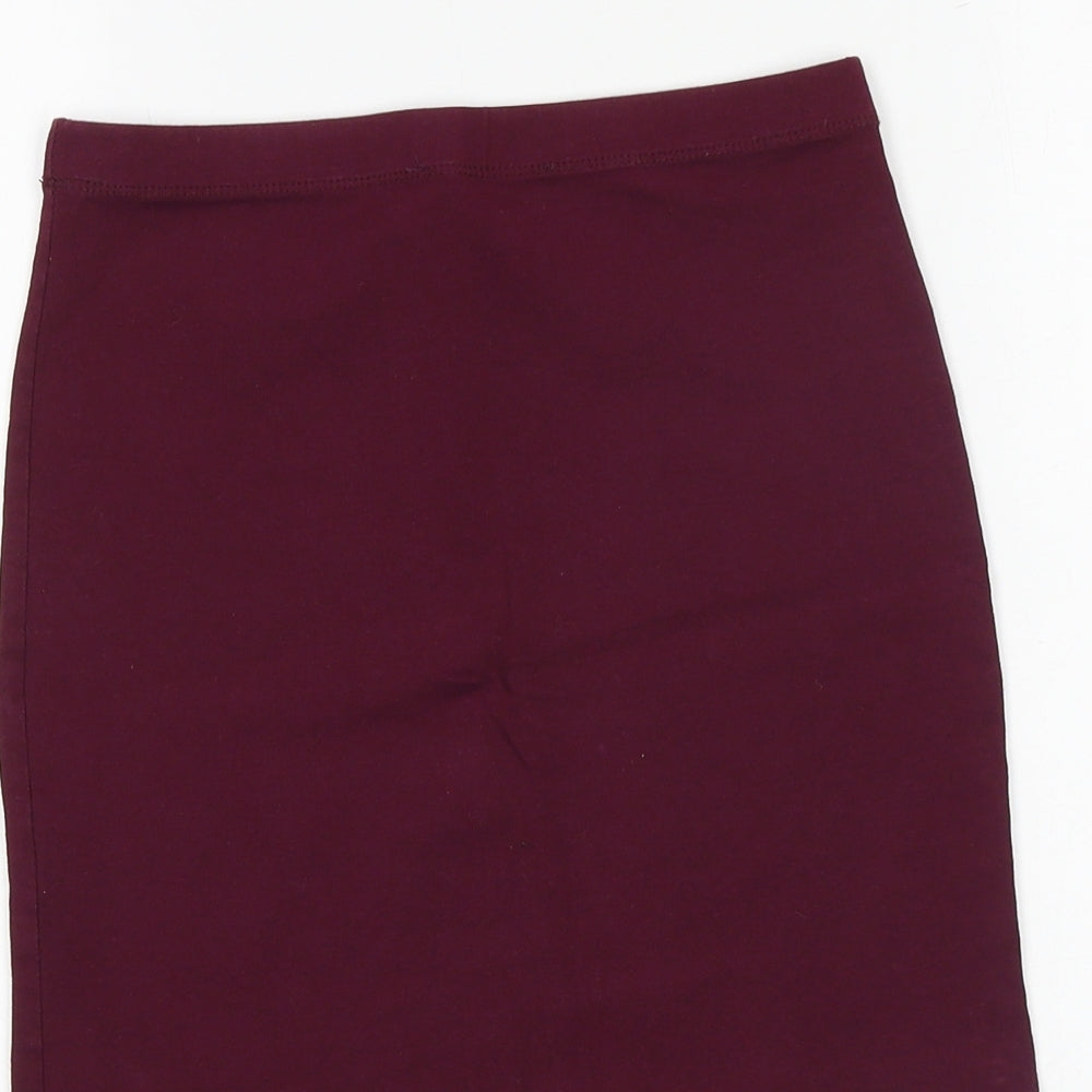 Primark Womens Purple Cotton Straight & Pencil Skirt Size 6