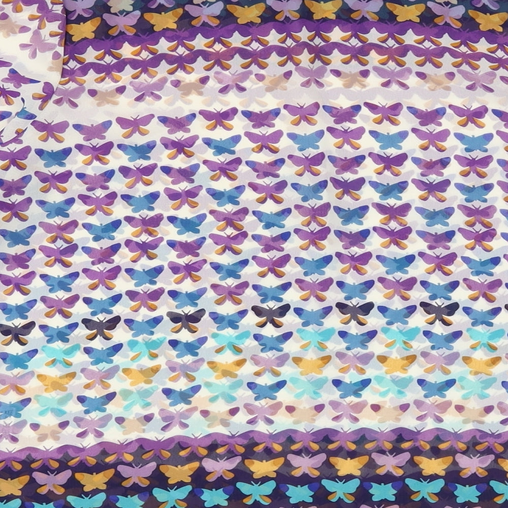 Be Beau Womens Multicoloured Geometric Polyester Basic Blouse Size 10 Boat Neck - Butterfly
