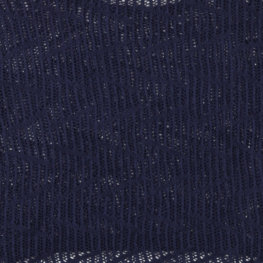 Papaya Womens Blue Boat Neck Acrylic Pullover Jumper Size M