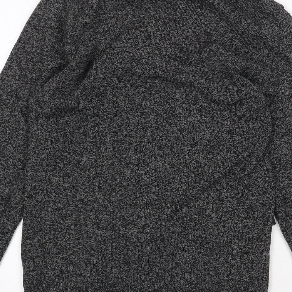 Pure & Natural Womens Grey V-Neck Acrylic Pullover Jumper Size S - Size S/M