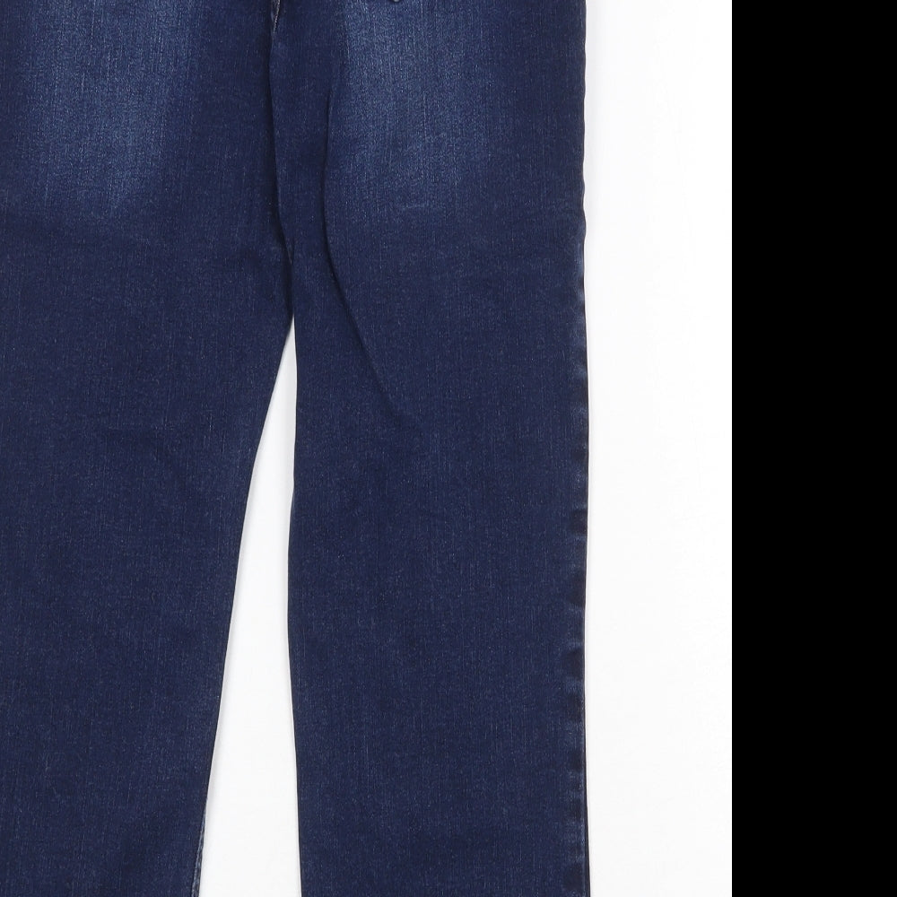 Preworn Womens Blue Cotton Straight Jeans Size 30 in Regular Zip