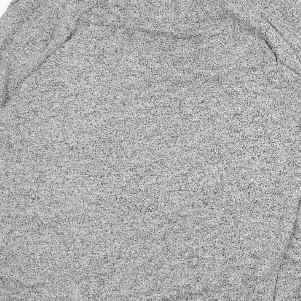 COIN 1804 Womens Grey Mock Neck Viscose Pullover Jumper Size L